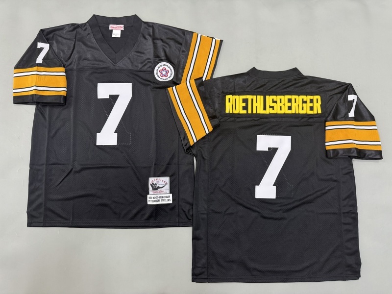 Men 2025 Pittsburgh Steelers #7 Roethlisberger black Throwback Limited NFL Jersey style 003->pittsburgh steelers->NFL Jersey